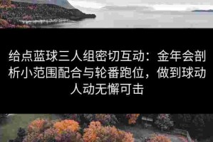 给点蓝球三人组密切互动：金年会剖析小范围配合与轮番跑位，做到球动人动无懈可击