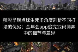 精彩呈现点球生死多角度剖析不同打法的优劣：金年会app追究12码博弈中的细节与差异